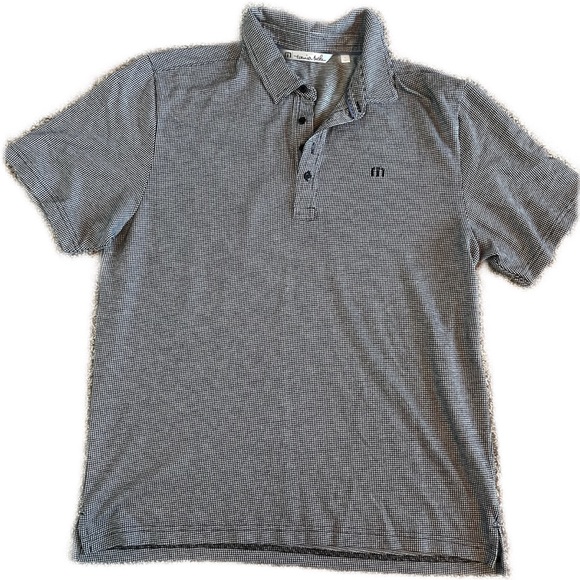 Travis Mathew Other - Travis Mathew Black and White Herringbone Golf Polo XL